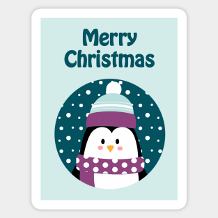 Cute penguin wishes merry Christmas Sticker